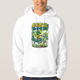 Brasil Mål Energi Skelett Anfallare Nationer Kreat Hoodie