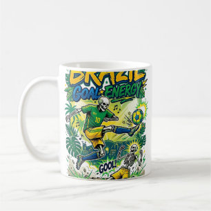 Brasil Mål Energi Skelett Anfallare Nationer Kreat Kaffemugg