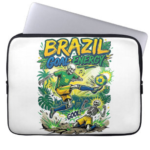 Brasil Mål Energi Skelett Anfallare Nationer Kreat Laptop Fodral