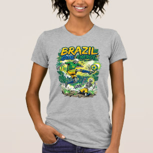 Brasil Mål Energi Skelett Anfallare Nationer Kreat T Shirt