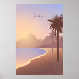 Brasil Minimalistisk Reseposter Poster