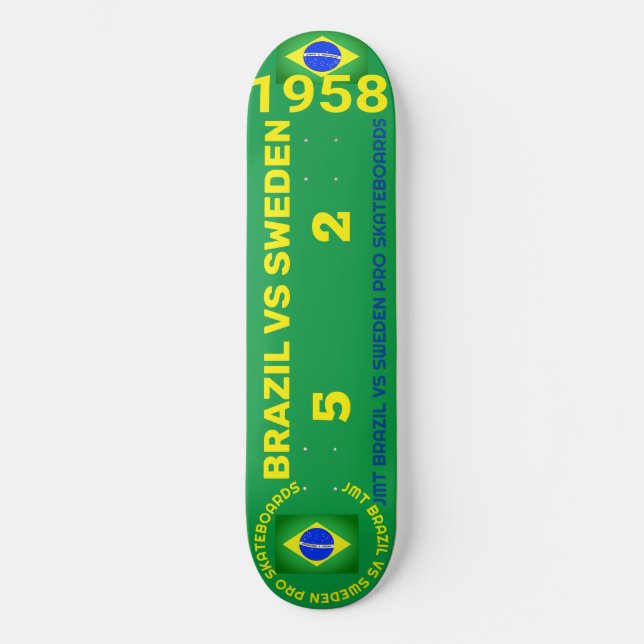BRASIL MOT SVERIGE 1958  8 1/4" Skateboard Deck (Framsida)