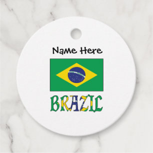 Brasil Personlig Brasiliansk Flagga Gåvor Etiketter