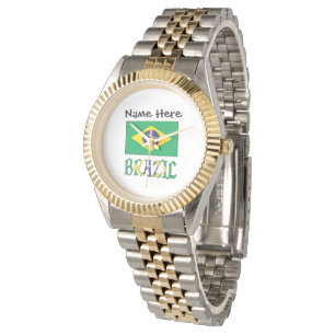 Brasil Personlig Brasilianska Flaggan Armbandsur