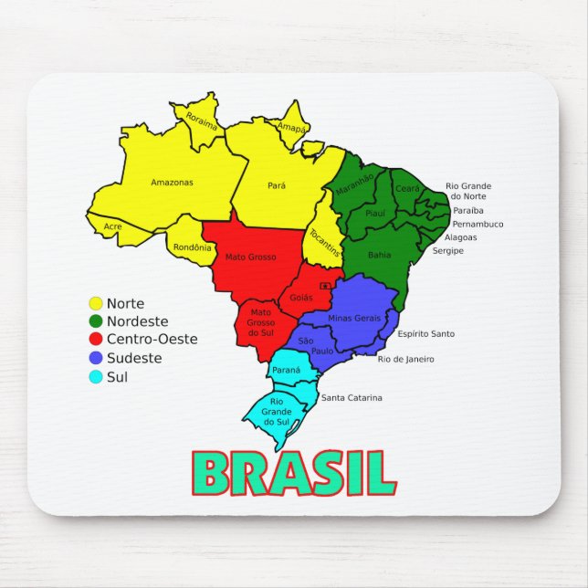 Brasil. Regioner i färg Musmatta (Framsidan)