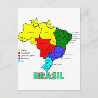 Brasil. Regioner i Färg Vykort