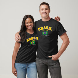 Brasil Rio de Janeiro Femstjärnig Flagga T Shirt