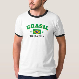 Brasil Rio de Janeiro Retro Flagga T Shirt