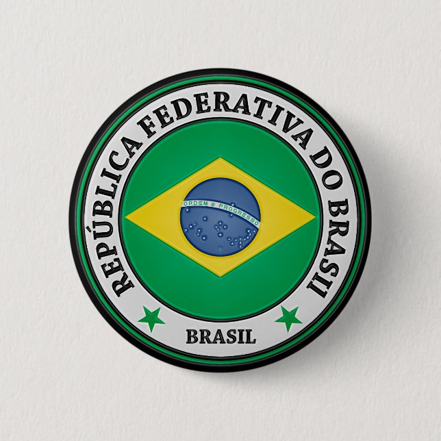 Brasil Round Emblem Knapp (Framsida)