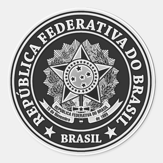 Brasil rundaEmblem Runt Klistermärke (Framsida)