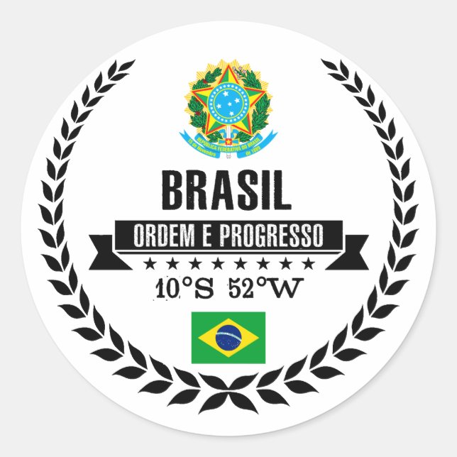 Brasil Runt Klistermärke (Framsida)