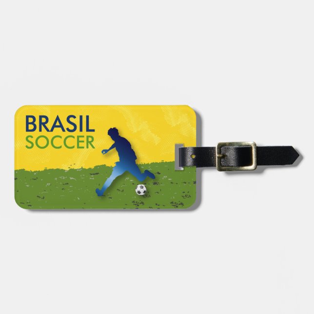 Brasil Soccer Bagagebricka (Horisontell Framsida)