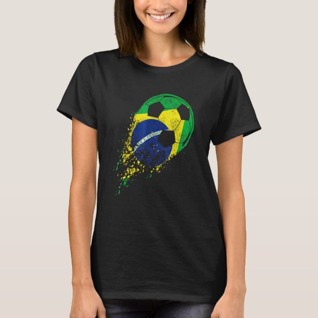 Brasil Soccer Brazil Brasilian Flag Pride Soccer P T Shirt (Framsida)