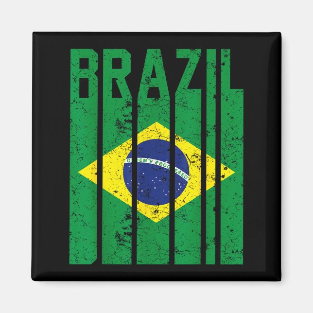 Brasil stolthet brasilianska flaggan magnet (Framsidan)