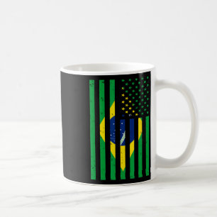 Brasil T-shirt Brasil Fotboll Usa Amerika Flagga T Kaffemugg