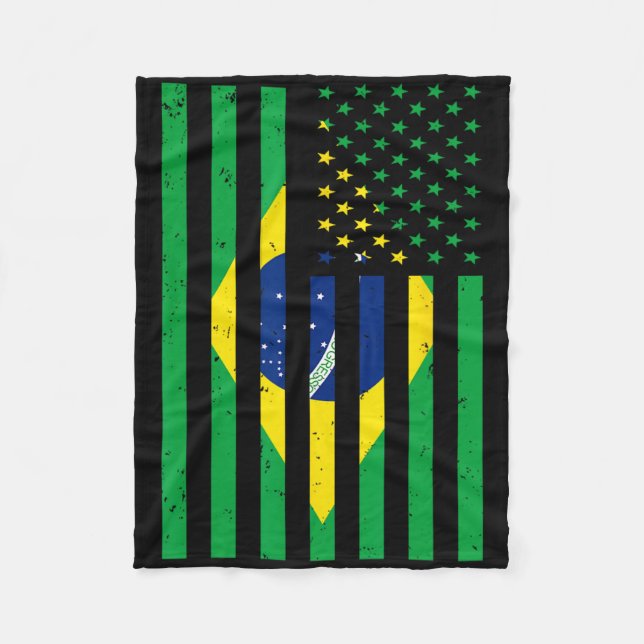 Brasil Tröja Brasil Fotboll Usa Amerika Flagga Jer Fleecefilt (Framsidan)