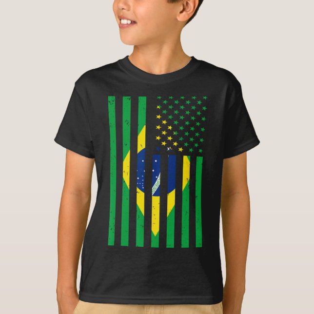 Brasil Tröja Brasil Fotboll Usa Amerika Flagga Trö (Framsida)
