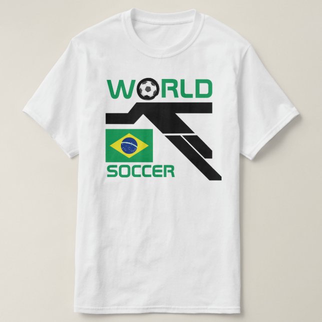 Brasil Världssoccer T-Shirt (Design framsida)