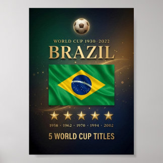 Brasil VM-mästare Affisch | 5-faldig seger