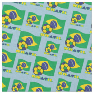 Brasileiro Fotboll och Brasiliens flagga på portug Tyg