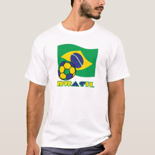 Brasileiro Futebol e Bandeira Tee Shirt