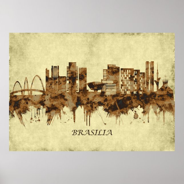 Brasilia Brasilien Cityscape Poster (Framsidan)