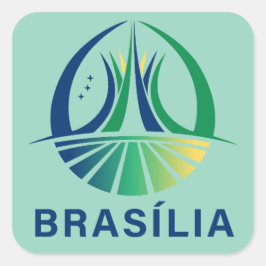 Brasilia Brasiliens huvudstad Fyrkantigt Klistermärke