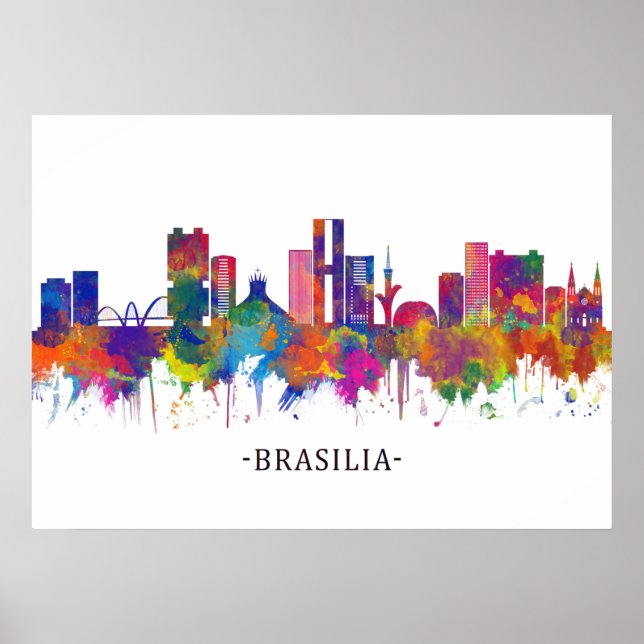 Brasilia Brazil Skyline Poster (Framsidan)