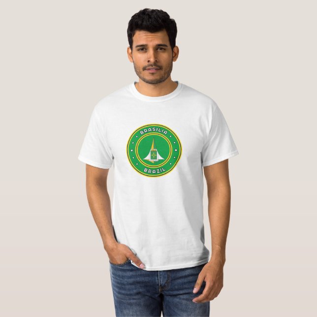 Brasilia Jackar om Arm Brasilien T Shirt (Hel framsida)
