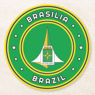 Brasilia Jackar om Arm Brasilien Underlägg Papper Rund