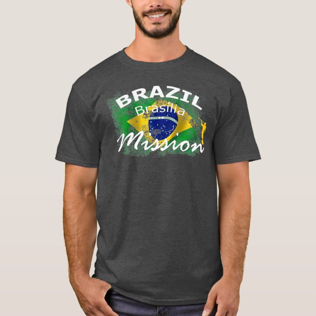 Brasilia Mormon LDS Uppdrag missionär T Shirt (Framsida)