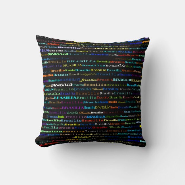Brasilia Text Design I Dekorativ kudde (Framsida)