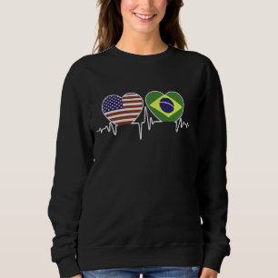 Brasilia USA - brasilian American Twin Hearts T Shirt