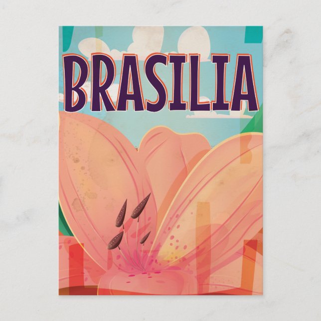 Brasilia Vintage Resemässig Affisch Vykort (Framsida)