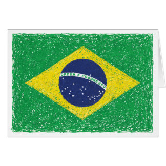 Brasilian för Brasilien flagga*Hand-sketch* Hälsningskort