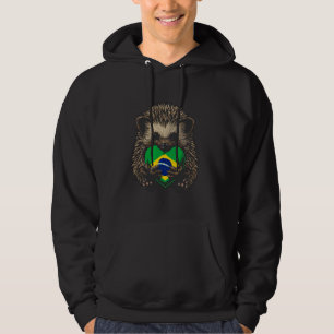 Brasilian Roots Lemur Heart Brasilianskt Pride Bra Hoodie