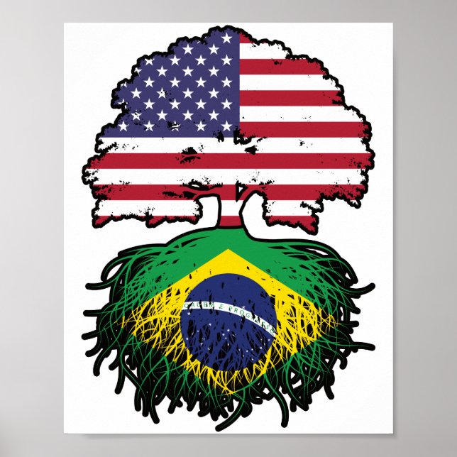 Brasiliansk amerikansk amerikansk amerikansk Träd  Poster (Framsidan)