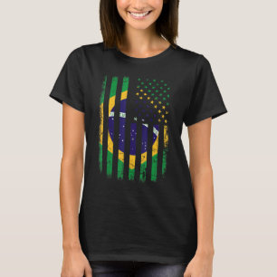 Brasiliansk amerikansk Flagga Brasiliansk rötter B T Shirt