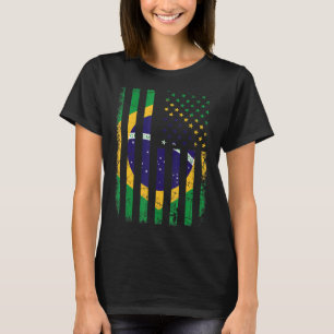 Brasiliansk amerikansk Flagga Brasiliansk rötter B T Shirt