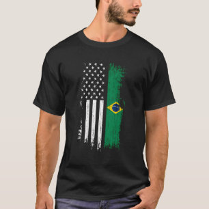 Brasiliansk amerikansk Flagga Hoodie Pride Brasili T Shirt