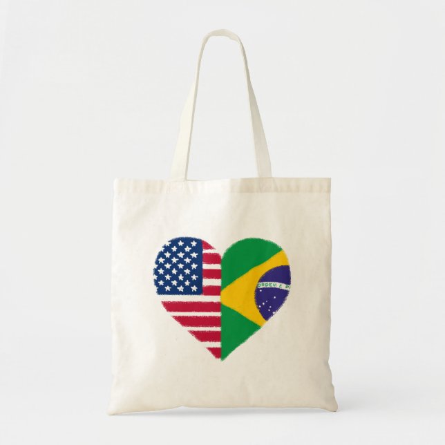 Brasiliansk amerikansk Kärlek Tote Bag Tygkasse (Framsidan)
