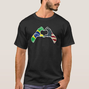 Brasiliansk amerikansk USA flagga USA Brasiliansk  T Shirt