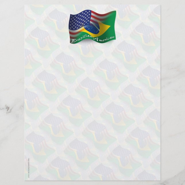 Brasiliansk-amerikansk Wave-Flagga (Framsida)