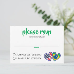 Brasiliansk-amerikanska hjärtflaggor OSA kort