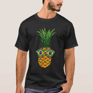 Brasiliansk ananas Brasiliansk Flagga Sunglass Som T Shirt