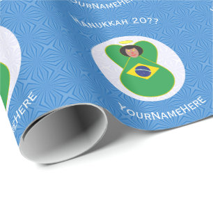 Brasiliansk Ängel Hanukkah Flag Personlig Presentpapper