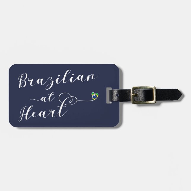 Brasiliansk AT Heart Luggage Tag Template, Brasil Bagagebricka (Horisontell Framsida)