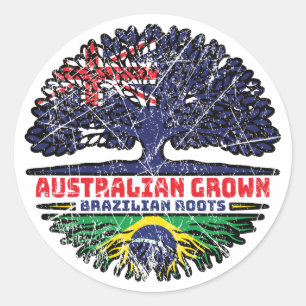 Brasiliansk australisk Australien, Träd Roots Runt Klistermärke