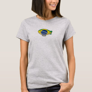 Brasiliansk Blimp Balloon Flagga Blå himmel Anpass T Shirt
