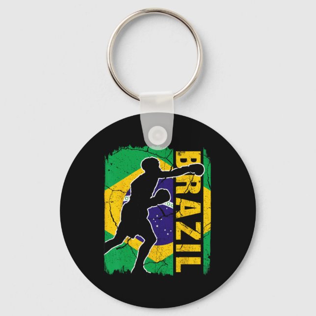 Brasiliansk Boxing Team Brazilian Flagga Boxing Gl Nyckelring (Framsida)